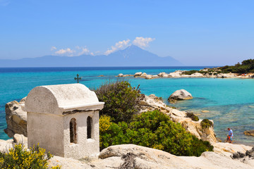 Greece. Destination, enjoyment halkidiki Kavourotripes Beach.