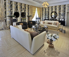 Posh decorated interior - living room.