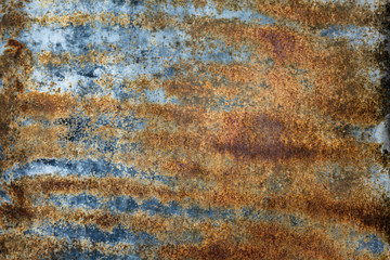 Texture of rusty iron sheet, background. Space for text.