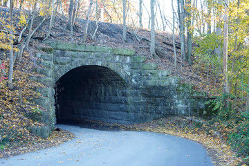 tunnel with railroad over top