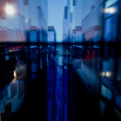 3D Illustration Abstract glass cityscape of rectangular polygons