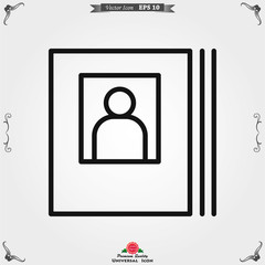 Photo album vector icon on white background.