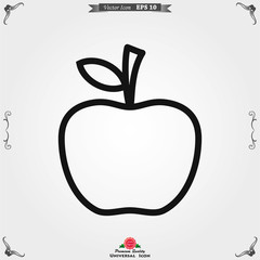 Apple Icon in trendy flat style isolated on background.
