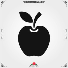 Apple Icon in trendy flat style isolated on background.