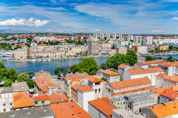 Obraz premium Zadar city from tower. Dalmatia. Croatia.