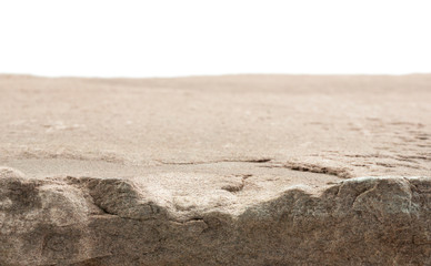 Stone Empty space on white background, Blank for design, mock up for display  products.