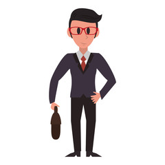 Executive businessman character cartoon