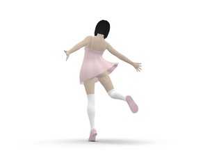Woman dancing on White 3D Rendering