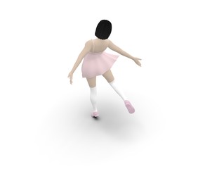 Woman dancing on White 3D Rendering
