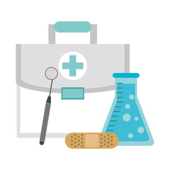 Medical healthcare supplies cartoons isolated
