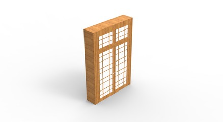 Door isolated on white 3D Rendering