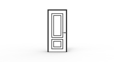 Door isolated on white 3D Rendering