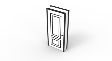 Door isolated on white 3D Rendering