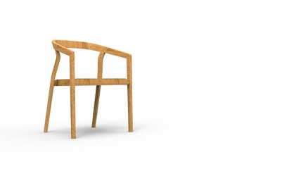 Fototapeta premium Chair isolated on White 3D Rendering