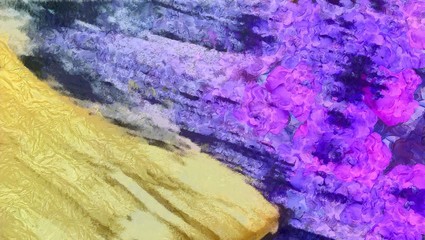 Impression color mix abstract texture art. Artistic bright background. Oil painting artwork. Modern style graphic wallpaper. Large strokes of paint. Colorful pattern for design work or wallpaper.