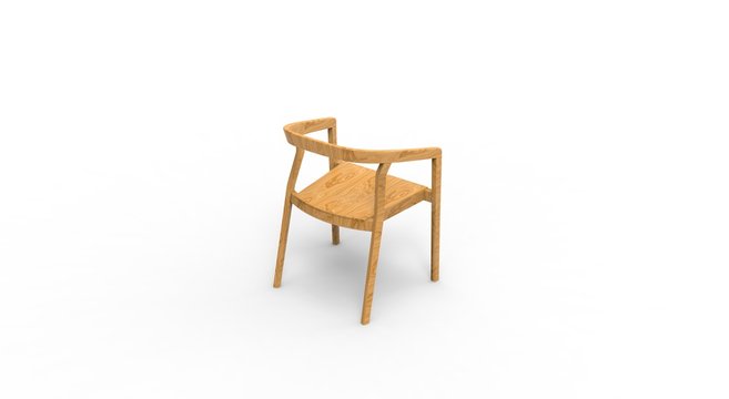 Chair isolated on White 3D Rendering