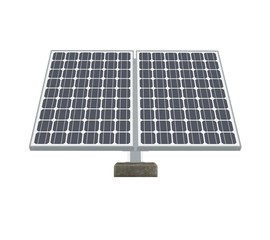 Solar panel isolated on White 3D Rendering