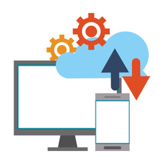 Cloud computing and technology symbols