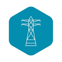 Telephone electric tower icon. Outline telephone electric tower vector icon for web design isolated on white background