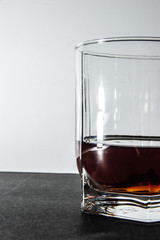 glass with a little whiskey