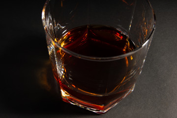 glass with a little whiskey