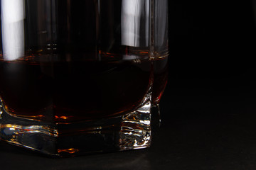 glass with a little whiskey