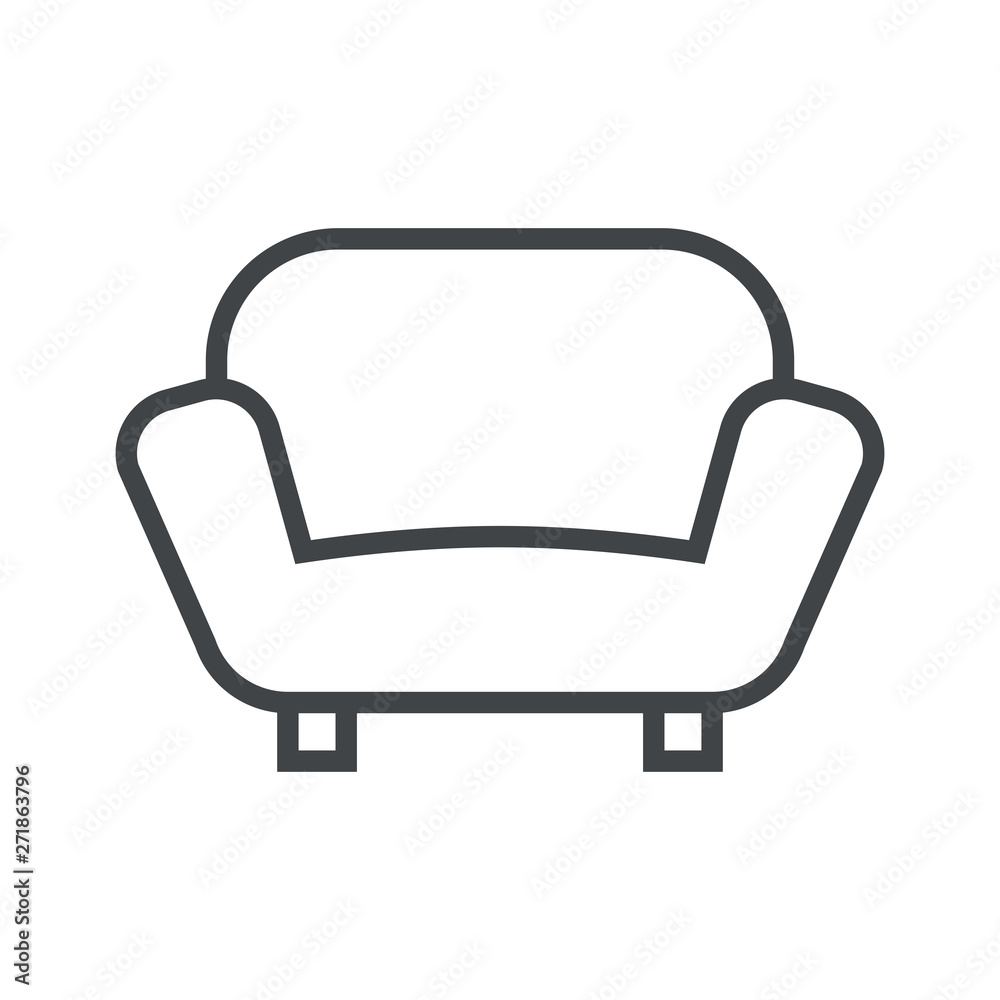 Poster Line icon with sofa