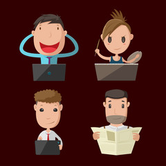 Fototapeta premium Cartoon People Lifestyle Character Set Vector