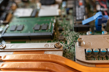 closeup of circuit board