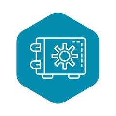 Money safe icon. Outline money safe vector icon for web design isolated on white background