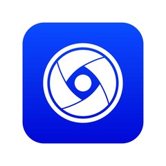 Camera lens icon digital blue for any design isolated on white vector illustration