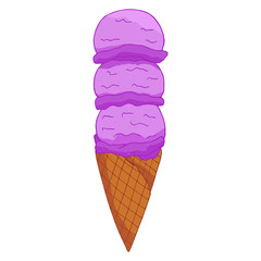 Hand drawn lavander ice cream.