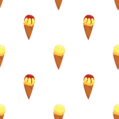 Lemon Ice cream seamless pattern