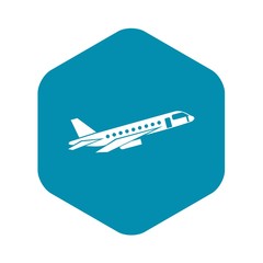 Airplane taking off icon in simple style isolated on white background vector illustration