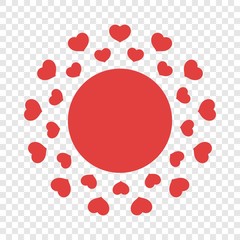 Mother day circle with hearts icon. Cartoon illustration of Mother day circle with hearts vector icon for web design