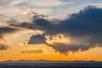 Colorful Sunset Over Albuquerque New Mexico