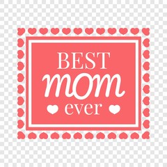 Best mom card icon. Cartoon illustration of Best mom card vector icon for web design