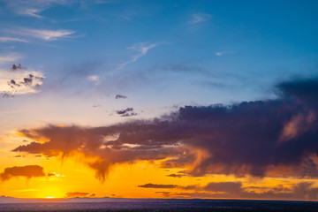 Colorful Sunset Over Albuquerque New Mexico