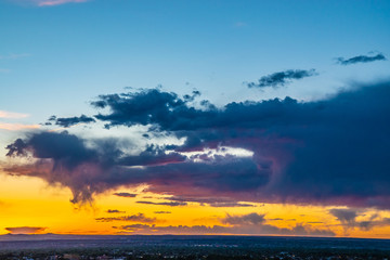 Colorful Sunset Over Albuquerque New Mexico