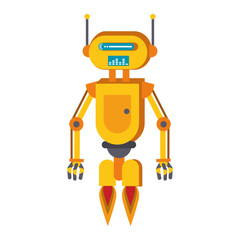 Robot funny character cartoon isolated