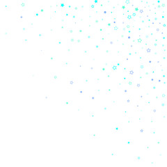 Blue, cyan, turquoise glitter stars confetti