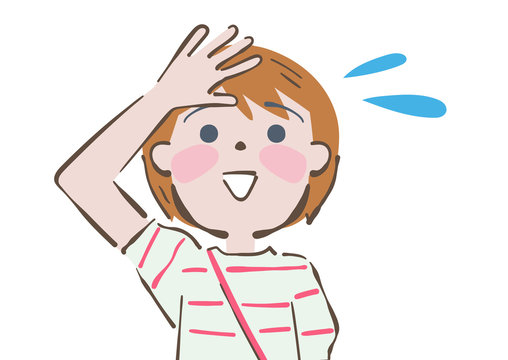 熱中症 太陽の日差しを遮る少女 イラスト Stock Illustration Adobe Stock