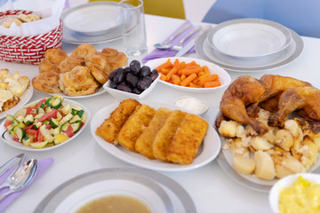 beautiful decorated and served colorful food