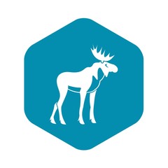 Moose icon in simple style isolated on white background. Animal symbol