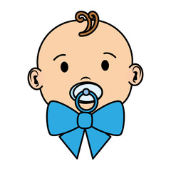 cute little baby boy with pacifier character