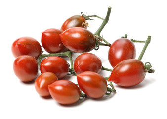 cherry tomatoes on white background 