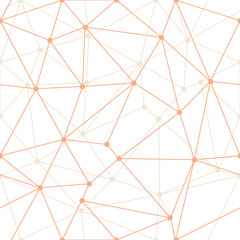 Vector Abstract Triangle Geometrical Orange thin Outlines with dots Background. Suitable for textile, gift wrap and wallpaper.