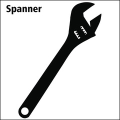 Spanner Silhouette Vector