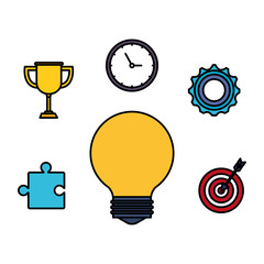 bulb light idea with business icons