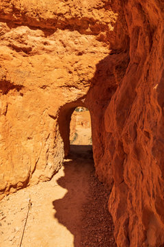 Arched passage through stone at Bryce Canyon National Park, Utah, USA